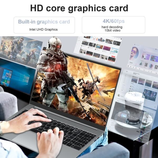 WINGSTIME 15.6inch Touchscreen Laptop N5095 16GB Ram SSD 512GB Rom - Image 8