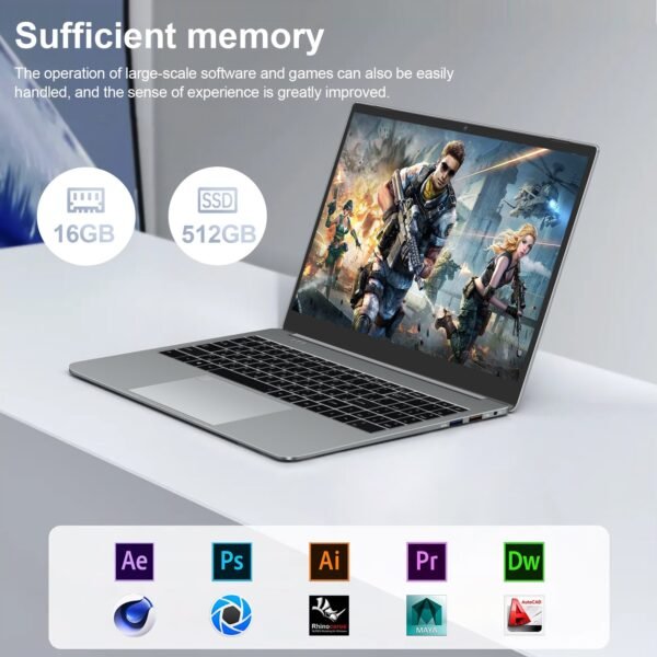 WINGSTIME 15.6inch Touchscreen Laptop N5095 16GB Ram SSD 512GB Rom - Image 9