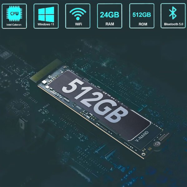 WINGSTIME 15.6inch Touchscreen Laptop N95 16GB Ram SSD 512GB Rom - Image 3